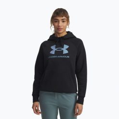 Bluza Under Armour Rival Feelce Shimmer Hoody. Czarne bluzy bez kaptura damskie Under Armour, bez wzorów, bez ramiączek, bez kaptura. Za 169.99 zł.