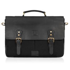 Torba męska na ramię czarna Paolo Peruzzi T-07-BL. Czarne portfele męskie Paolo Peruzzi, bez wzorów, z bawełny. Za 279.99 zł.