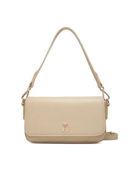 Tommy Hilfiger Torebka Th Icon Conv AW0AW17677 Beżowy. Brązowe torebki klasyczne damskie Tommy Hilfiger, bez wzorów, ze skóry, bez dodatków. Za 349.99 zł.