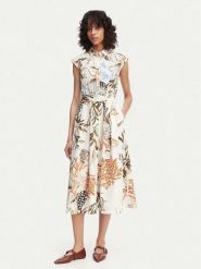 Marella Sukienka koszulowa Padana 2613221202 Biały Regular Fit. Białe sukienki damskie Marella, bez wzorów, z bawełny, bez kołnierzyka, bez ramiączek, koszulowe. Za 1,459.00 zł.