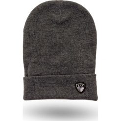CZAPKA EA7 Emporio Armani. Szare czapki męskie EA7 Emporio Armani, z aplikacjami. Za 259.00 zł.