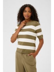 Kaffe Sweter w kolorze oliwkowo-kremowym rozmiar: L. Brązowe swetry klasyczne damskie Kaffe, l, bez kołnierzyka. Za 86.99 zł.