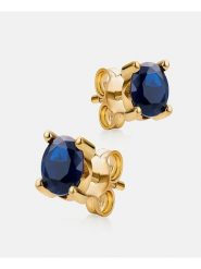 Revoni Złote kolczyki-wkrętki z szafirem rozmiar: onesize. Niebieskie kolczyki damskie Revoni, z szafirem, złote. Za 1,130.99 zł.