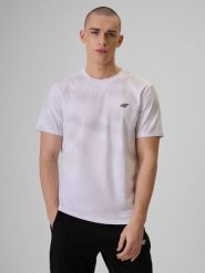 4F T-shirt regular z nadrukiem męski - biały S. Białe t-shirty męskie 4f, m, bez wzorów, z bawełny, bez kołnierzyka. Za 89.99 zł.