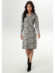 Aniston Sukienka w kolorze kremowo-czarnym rozmiar: 36. Brązowe sukienki damskie Aniston, bez wzorów, bez kołnierzyka, bez ramiączek, midi. Za 87.40 zł.