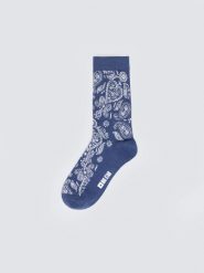 Skarpety męskie z wzorem paisley niebieskie Bandero 401. Niebieskie skarpetki męskie Big Star, bez wzorów, z bawełny. Za 19.99 zł.