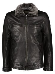 Bugatti Skórzana kurtka w kolorze czarnym rozmiar: 54. Czarne kurtki męskie Bugatti, bez wzorów, ze skóry, bez kaptura. Za 739.99 zł.