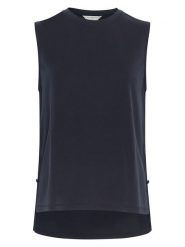 MOSS COPENHAGEN Bluzka "Nika" w kolorze granatowym rozmiar: L/XL. Niebieskie bluzki damskie MOSS COPENHAGEN, l, bez wzorów, bez kołnierzyka, bez ramiączek. Za 126.45 zł.