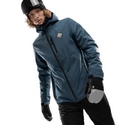 Męska kurtka snowboardowa Sporty zimowe Siroko W2 Monsoon. Niebieskie kurtki męskie SIROKO, l, bez wzorów, z softshellu, bez kaptura, narciarskie. Za 844.00 zł.
