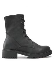 Clara Barson Trapery WS5600-09 Czarny. Czarne trapery damskie Clara Barson, ze skóry, bez obcasa. Za 159.99 zł.