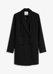 Długi żakiet z tkaniny punto. Czarne marynarki i żakiety damskie bonprix, bez wzorów, z tkaniny, eleganckie. Za 249.99 zł.