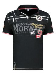 Geographical Norway Koszulka polo "Karadock" w kolorze czarnym rozmiar: L. Czarne koszulki polo męskie Geographical Norway, l, bez wzorów, z bawełny, bez ramiączek. Za 79.03 zł.