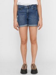 Noisy may Szorty dżinsowe "Smiley" w kolorze granatowym rozmiar: XL. Niebieskie szorty damskie Noisy may, bez wzorów, z bawełny, klasyczne, z podwyższonym stanem. Za 82.64 zł.