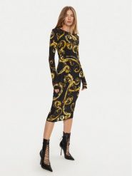 Versace Jeans Couture Sukienka codzienna 77HAO9B0 Czarny Slim Fit. Czarne sukienki damskie Versace Jeans Couture, na co dzień, bez wzorów, z jeansu, bez kołnierzyka, bez ramiączek, proste. Za 669.99 zł.