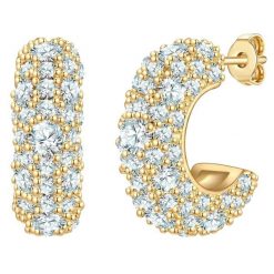 Yokoamii Kolczyki kola z mosiadzu w zlocie zóltym z Cyrkonia 1 ct Damski. Żółte kolczyki damskie Yokoamii, z cyrkonią, pozłacane. Za 159.99 zł.