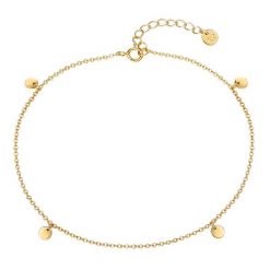 Glanzstücke München Srebrna bransoletka na stopę Krąg srebro wysokiej próby żółte złoto Bransoletki na nogę 1 ct Damski. Szare bransoletki damskie Glanzstücke München, pozłacane. Za 199.99 zł.