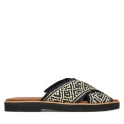 Klapki Toms. Czarne klapki damskie Toms, bez wzorów, bez obcasa. Za 279.99 zł.