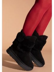 Gooce Skórzane kozaki zimowe "Bella" w kolorze czarnym rozmiar: 40. Czarne kozaki damskie Gooce, ze skóry, bez obcasa, na platformie. Za 217.99 zł.