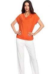 Heine Koszulka w kolorze pomarańczowym rozmiar: 44. Pomarańczowe t-shirty damskie Heine, bez wzorów, bez kołnierzyka. Za 43.99 zł.