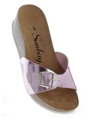 Sunbay Klapki w kolorze jasnoróżowym rozmiar: 38. Różowe klapki damskie Sunbay, bez wzorów, bez obcasa, na koturnie. Za 82.64 zł.