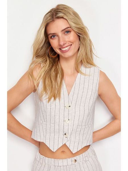 Trendyol Kamizelka w kolorze kremowym rozmiar: 36. Brązowe kamizelki damskie Trendyol. Za 105.88 zł.