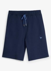 Bermudy dresowe z czystej bawełny organicznej. Niebieskie szorty męskie bonprix, bez wzorów, z bawełny. Za 72.99 zł.
