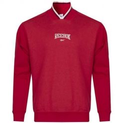 Bluza sportowa męska Reebok Cl Var Ft Crew. Czerwone bluzy bez kaptura męskie Reebok, m, z bawełny. Za 177.00 zł.