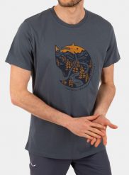 Koszulka bawełniana Fjallraven Arctic Fox T-shirt. Szare t-shirty męskie Fjällräven, na lato, m, bez wzorów, z bawełny, bez kołnierzyka. Za 255.70 zł.
