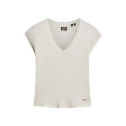 Koszulka damska z koronkowym wykończeniem Superdry Essential. Białe t-shirty damskie Superdry., bez wzorów, z koronki, bez kołnierzyka. W wyprzedaży za 117.40 zł.