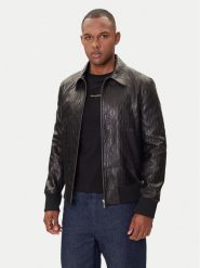 KARL LAGERFELD Kurtka skórzana 555000 554400 Czarny Regular Fit. Czarne kurtki męskie Karl Lagerfeld, m, bez wzorów, ze skóry, bez kaptura. Za 3,749.00 zł.