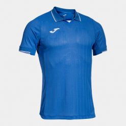 Koszulka piłkarska męska Joma Fit One SS. Niebieskie t-shirty sportowe męskie Joma, m, bez ramiączek, do piłki nożnej. Za 93.99 zł.