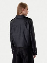 Calvin Klein Jeans Kurtka z imitacji skóry Moto LV047E501G Czarny Regular Fit. Czarne kurtki damskie Calvin Klein Jeans, l, bez wzorów, z jeansu, bez kaptura. Za 849.99 zł.