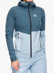 Kurtka softshell damska Ortovox Punta Berrino Hooded Jacket. Niebieskie kurtki damskie ORTOVOX, xs, bez wzorów, z materiału, bez kaptura. Za 962.49 zł.