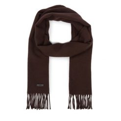 Szalik BOSS. Brązowe szaliki męskie Boss, bez wzorów. Za 349.99 zł.