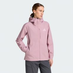 Kurtka przeciwdeszczowa Terrex Multi 2.5 Layer CLIMAPROOF. Brązowe kurtki przeciwdeszczowe damskie Adidas, l, bez kaptura, climaproof (adidas). Za 699.00 zł.