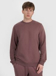 4F Bluza dresowa nierozpinana bez kaptura męska - brązowa XXL. Brązowe bluzy bez kaptura męskie 4f, m, z bawełny. Za 149.99 zł.