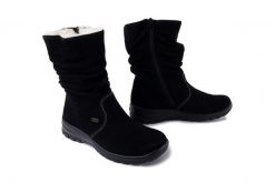 RIEKER TEX Z7171-01 black, kozaki damskie. Czarne kozaki damskie Rieker, z wełny, bez obcasa. Za 389.90 zł.