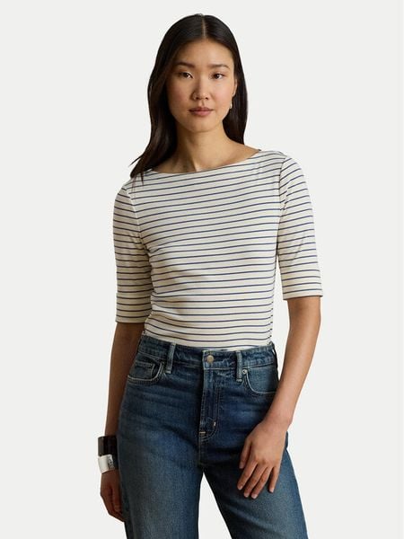 LAUREN RALPH LAUREN Bluzka Judy 200P13919005 Kremowy Regular Fit. Białe bluzki damskie Lauren Ralph Lauren, xl, bez wzorów, z bawełny, bez ramiączek. Za 329.99 zł.