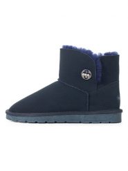 NICEBAY Skórzane botki zimowe "Beila" w kolorze granatowym rozmiar: 38. Niebieskie botki damskie Nicebay, na zimę, z materiału, bez obcasa, bez zapięcia. Za 230.04 zł.
