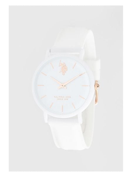 U.S. Polo Assn. Zegarek kwarcowy w kolorze białym rozmiar: onesize. Białe, analogowe zegarki damskie U.S. Polo Assn., sztuczne. Za 113.99 zł.