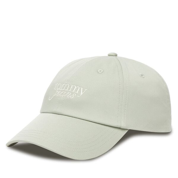 Czapka z daszkiem Tommy Jeans. Zielone czapki z daszkiem damskie Tommy Jeans, bez wzorów, z jeansu. Za 104.99 zł.