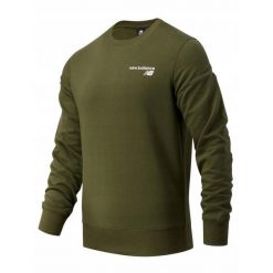 Bluza dresowa męska NEW BALANCE bez kaptura bawełna. Zielone bluzy bez kaptura męskie New Balance, m, z bawełny. Za 195.00 zł.