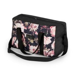 Torba podróżna Solier STB01 czarna w roże. Czarne torby podróżne damskie Solier, bez wzorów, z materiału. Za 69.99 zł.