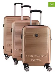 Geographical Norway 3-częściowy zestaw "Santiago" w kolorze jasnobrązowym rozmiar: onesize. Brązowe walizki Geographical Norway, bez wzorów, z materiału. Za 347.99 zł.