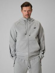 4F Bluza dresowa regular z kapturem męska - szara L. Szare bluzy z kapturem męskie 4f, l, z bawełny. Za 199.99 zł.