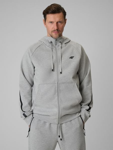 4F Bluza dresowa regular z kapturem męska - szara L. Szare bluzy z kapturem męskie 4f, l, z bawełny. Za 199.99 zł.