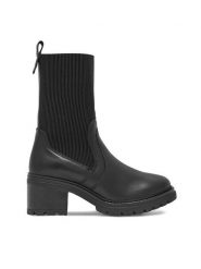 Sergio Bardi Botki EST-C1062-01SB Czarny. Czarne botki damskie Sergio Bardi, z materiału, bez obcasa, na słupku, bez zapięcia. Za 174.99 zł.