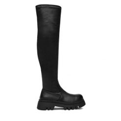 Kozaki DeeZee. Czarne kozaki damskie DeeZee, bez obcasa, na płaskiej podeszwie. Za 259.99 zł.