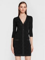 Blugirl Blumarine Sukienka dzianinowa RA3105-MA18F Czarny Slim Fit. Czarne sukienki damskie Blugirl Blumarine, xs, bez wzorów, z dzianiny, bez kołnierzyka, bez ramiączek. Za 1,789.00 zł.