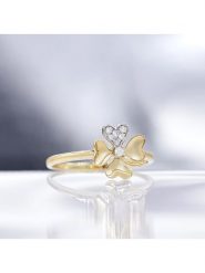 DIAMOND & CO Złoty pierścionek "Dites-le avec une Fleur" z diamentami rozmiar: 56. Żółte pierścionki damskie Diamond & Co, z diamentem, złote. Za 1,022.99 zł.